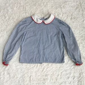 Vintage blue and white striped blouse